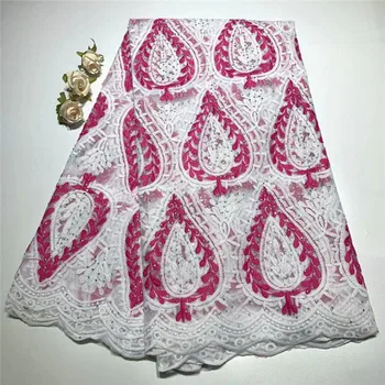 

Latest African Laces Fabrics Embroidered High Quality French Tulle Net Lace Fabric Cheap Nigerian Net tulle Lace 5yards DZ94-12