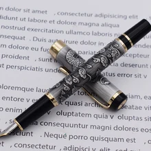 Jinhao 5000 винтажная Роскошная металлическая авторучка красивая текстура дракона резьба, серая цветная ручка для офиса Бизнес