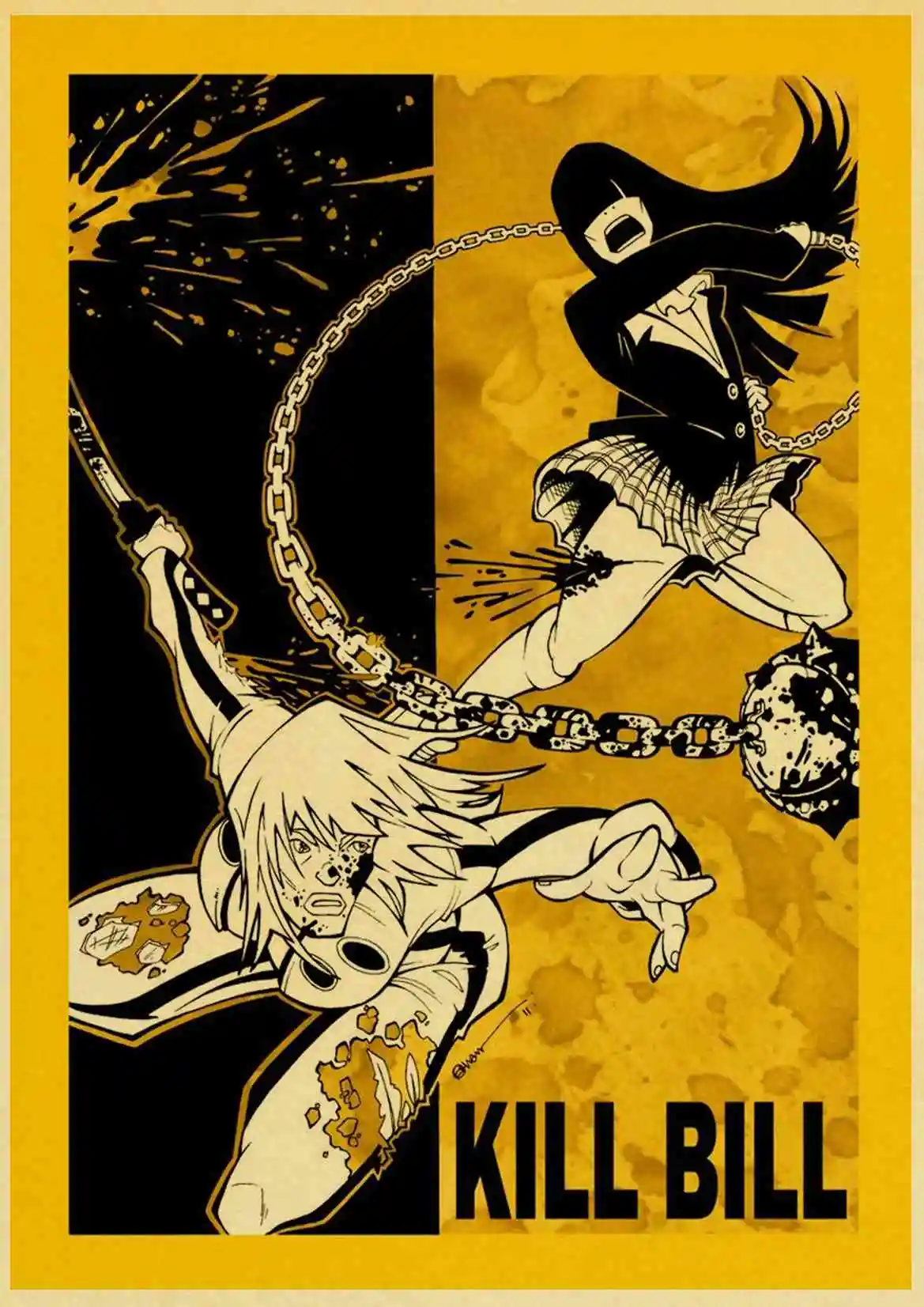 Винтажные постеры Убить Билла из классического фильма принты настенная живопись