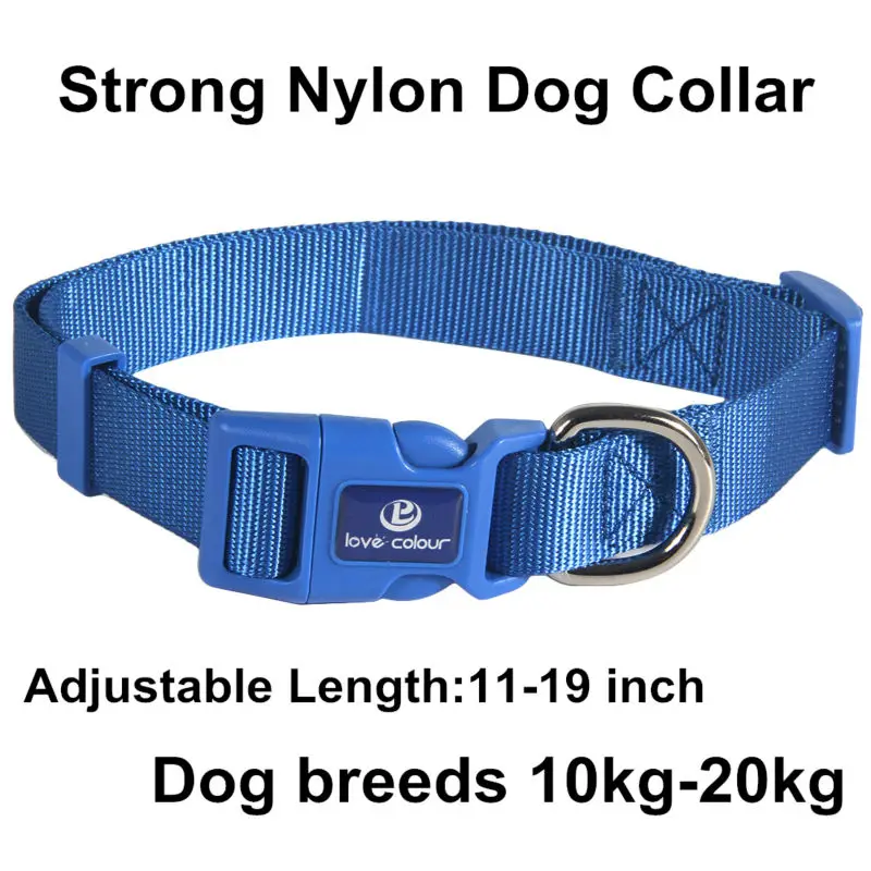 Free shipping Strong Nylon Wide Cheap training Dog Collar Necklace Blue
