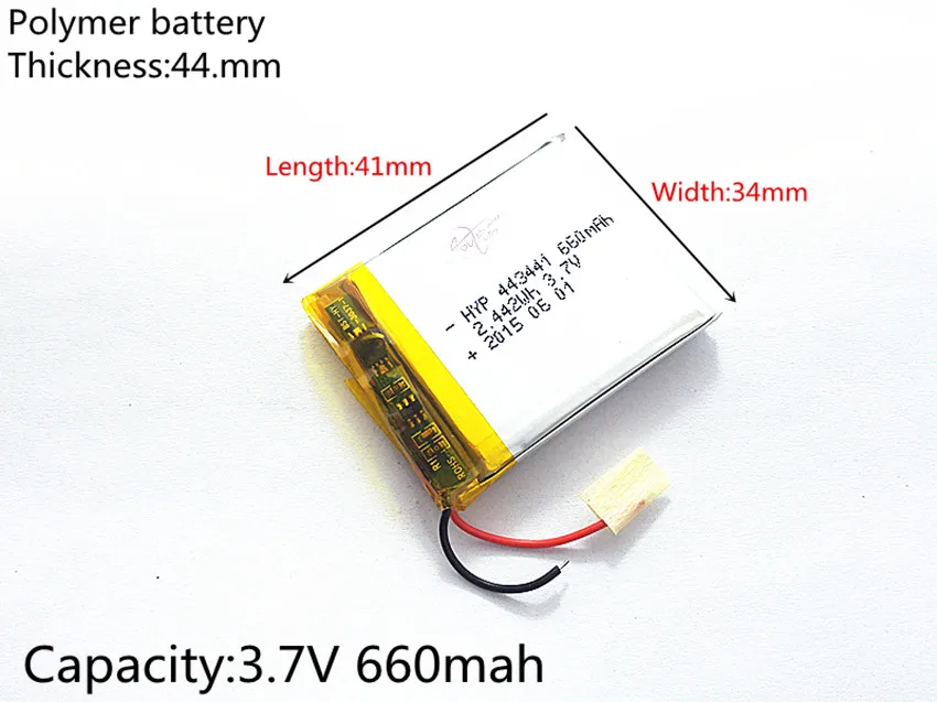 

3.7V 660mAh 443441 Lithium Polymer Li-Po li ion Rechargeable Battery cells For Mp3 MP4 MP5 GPS PSP mobile bluetooth