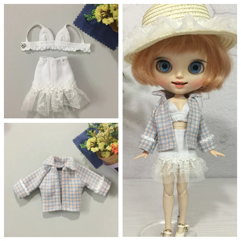 

1 set 30CM Doll's Blyth Clothing Coat + Skirt+Underwear for Blyth,ob24,Licca,Barbies,Kurhn,Doll Clothes Outfits Accessories