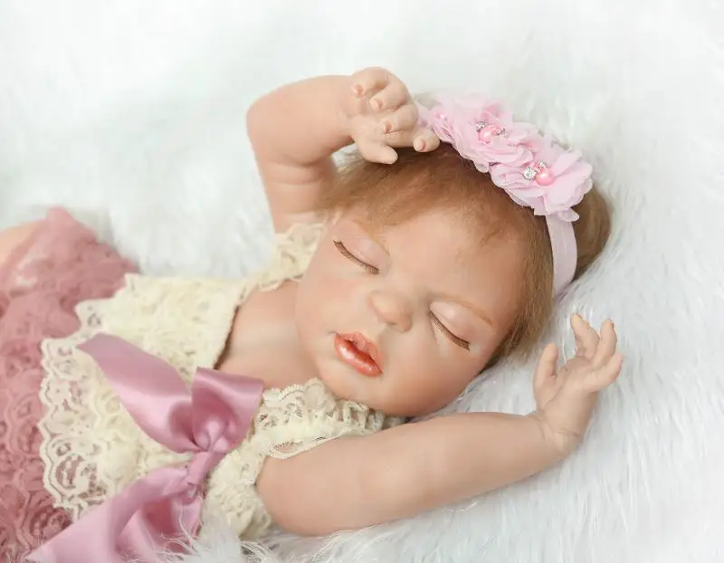 55 см силиконовая кукла Bebe Reborn Girl 22 "реалистичные спящие Детские куклы