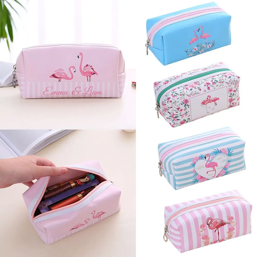 أزياء النساء فلامنغو يونيكورن المطبوعة ماكياج الحقيبة الكرتون يونيكورن التجميل حقيبة أدوات الزينة المنظم حقيبة يد الإناث تشكل أكياس