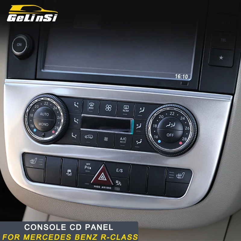 

Gelinsi For Mercedes Benz R-Class 2014-2017 Car Styling Center Console Panel Cover Trim Frame Sticker Chrome Interior Accessory