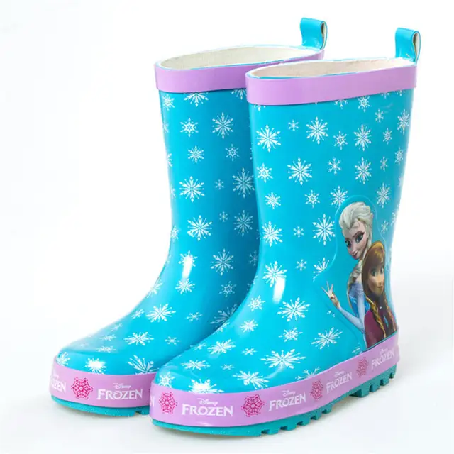 2019 New Disney Frozen Princess Rain boots Girls Skid shoes Annie elsa
