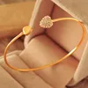 L043 nueva moda Amor de cristal doble corazón brazalete pulsera y brazaletes para las mujeres dama del encanto de la joyería de pulsera abierta de San Valentín regalo ► Foto 3/6