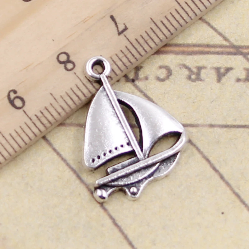 

10pcs Charms sailing ship 24x17mm Tibetan Silver Plated Pendants Antique Jewelry Making DIY Handmade Craft