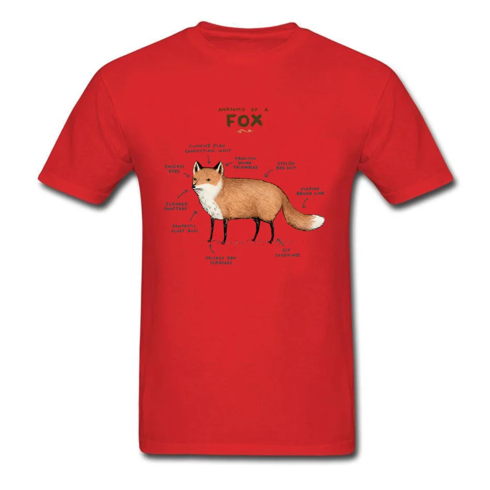 Anatomy of a Fox 3D Printed Tops Tees Short Sleeve for Men Pure Cotton Thanksgiving Day Crew Neck T Shirts Unique Tees Family Anatomy of a Fox red