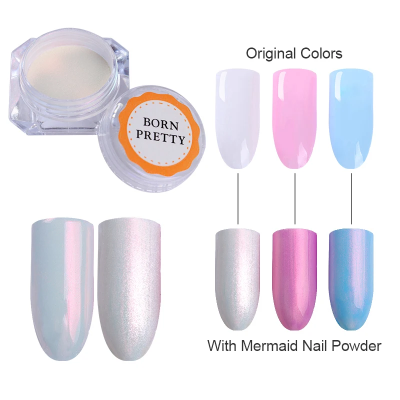 Polvo de manicura de polvo de brillo de uñas de concha de perla bonita