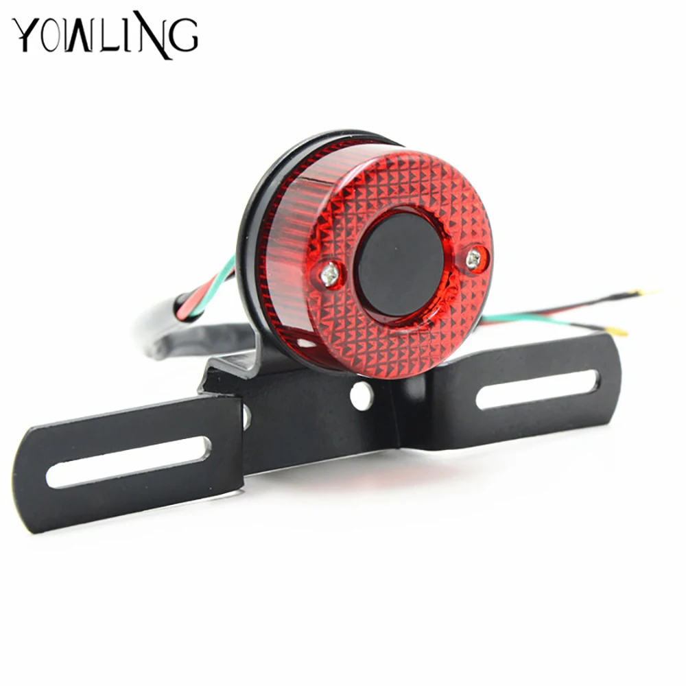 

Motorcycle Assembly Round Tail Light For honda Chopper Custom Bobber Cafe Racer 883 Rear license Brake Tail lights Lamps