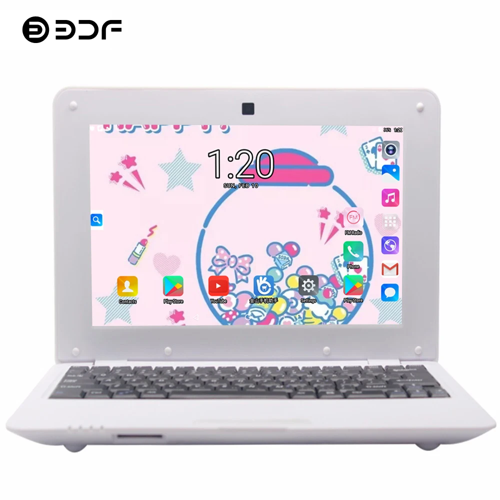 

2019 BDF New 10.1 Inch Notebook Laptop inch Quad Core Android 6.0 7029 1.5GHZ WiFi Bluetooth Mini Notebook Laptop Tablet 10.1