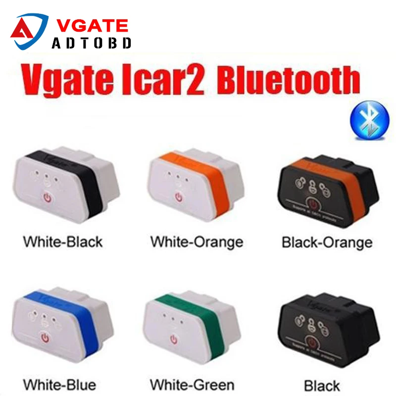 100 Original Vgate iCar2 Bluetooth Code Reader With 6 Colors For