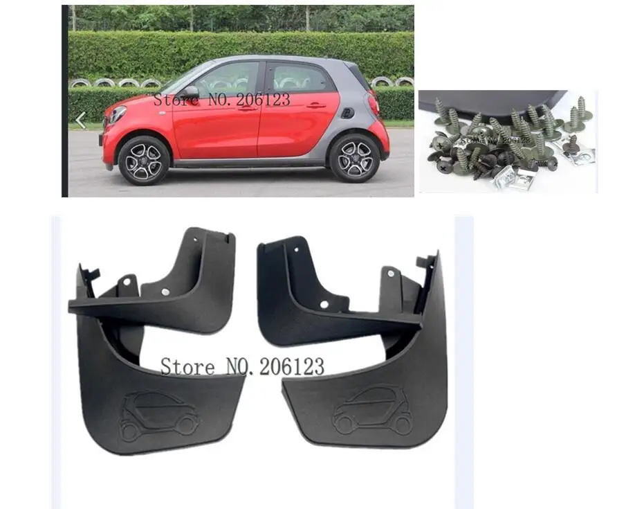 

Mud Flaps For Benz Smart 453 forfour 2016 2017 2018 Splash Guards for Fender Mudguards Car Accessories