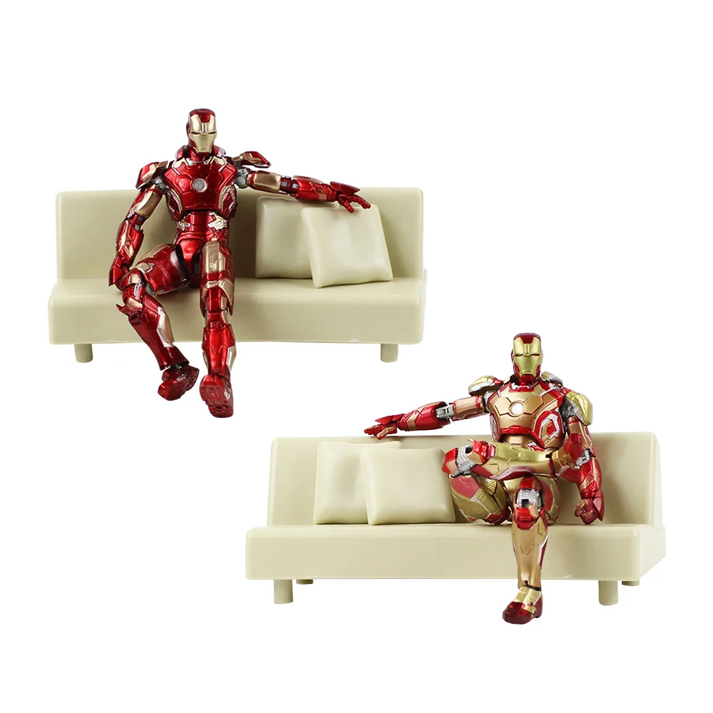 

2styles 15cm Iron Man Mark 42 With Sofa PVC Action Figure Cool Model Collection Toys Doll For Boys Best Gifts