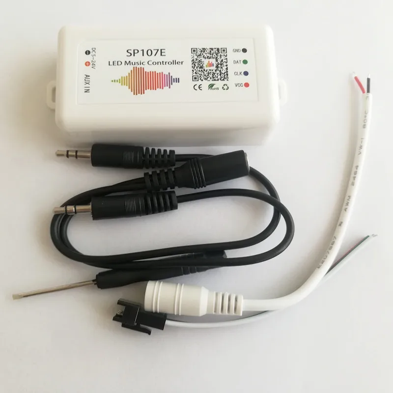 

WIFI RGB SP107E pixel IC SPI Music bluetooth Controller by phone APP For WS2812 SK6812 SK9822 RGBW APA102 LPD8806 Strip DC5-24V