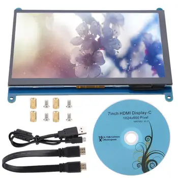 

7 Inch HDMI Full View LCD IPS Touch Screen for Raspberry Pi 1024*600 HD Display Capacitive Monitor 5-Point Touch Control