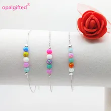 1 шт./лот) много стилей синтетический 4 мм опал браслет из бисера с 925 серебро 5 Опал круглые бусины опал браслет ювелирные изделия