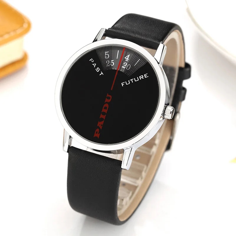 

Unique Turntable Dial Design Mens Creative Watches Fahion Casual Leather Strap Sports Quartz Wrist Watches For Women Mans