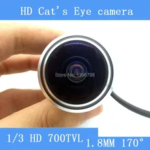 Mini ojo de gato cámara de vídeo 170 granangular 700TVL 5MP con cable de Color DOORVIEW cámara de vigilancia