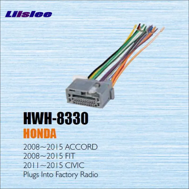 

Car CD DVD Player Power Wire Cable Plug For Honda Accord Fit 2008-2015 Plugs Into Factory Radio / DIN ISO Female