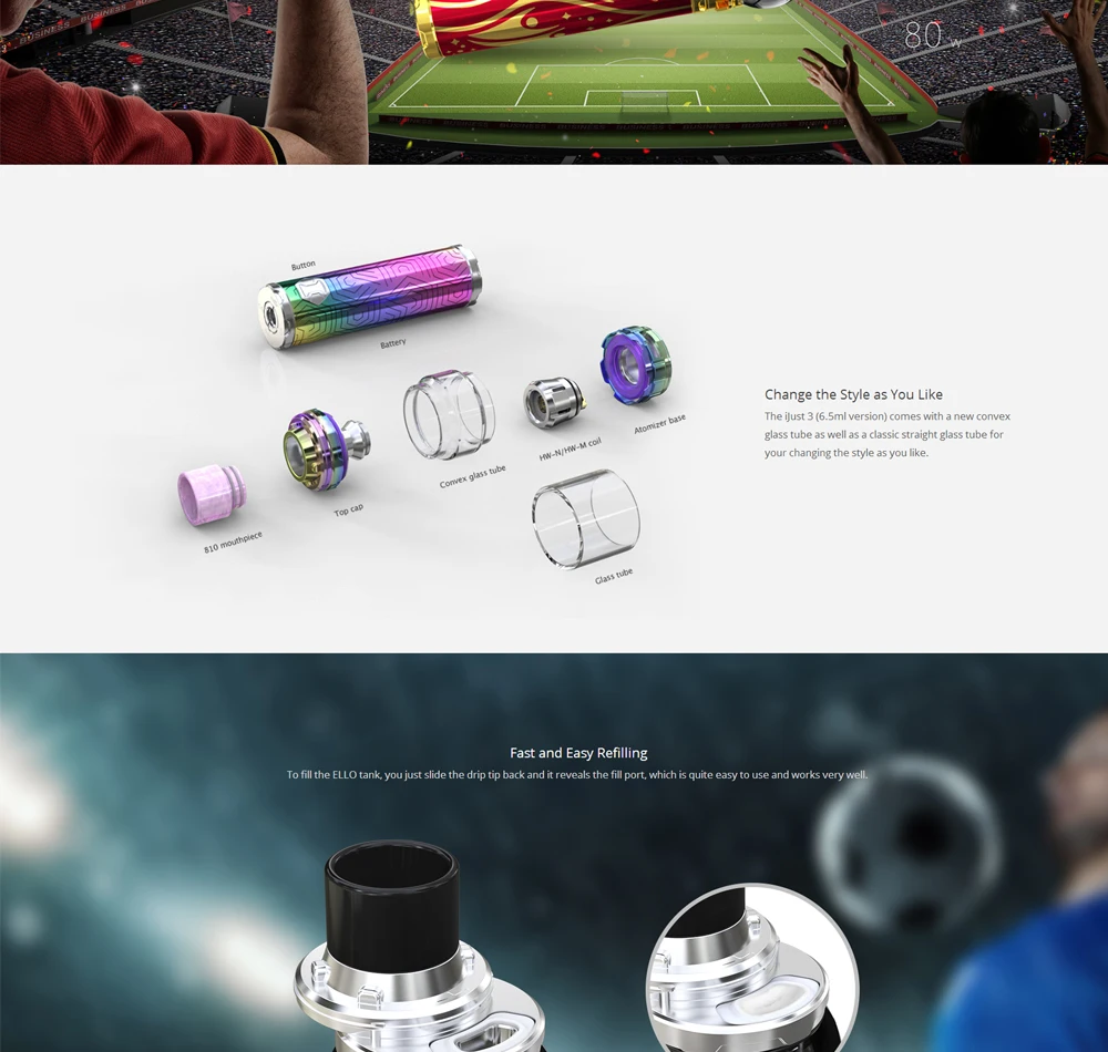 Electronic Cigarette Eleaf Ijust 3 Starter Kit I Just 3 Vape pen Vaporizer 3000mah with Ello Duro Atomizer VS SMOK Stick Prince  (4)