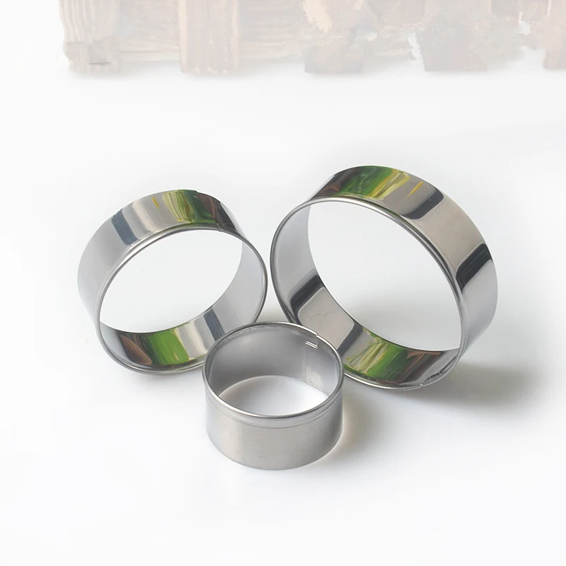 

3pcs/set Fine Stainless Steel Cookie Cutter Mold Round Circle Mousse Ring DIY Kitchen Baking Fondant Cake Decorating Tools