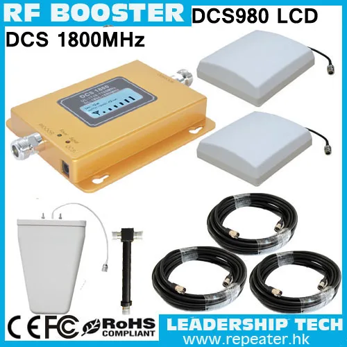 

Cover 600M2 DCS980 GSM 1800MHZ 1Watt 27dbm 75db cellular mobile/cell phone signal repeater booster amplifier detector splitter