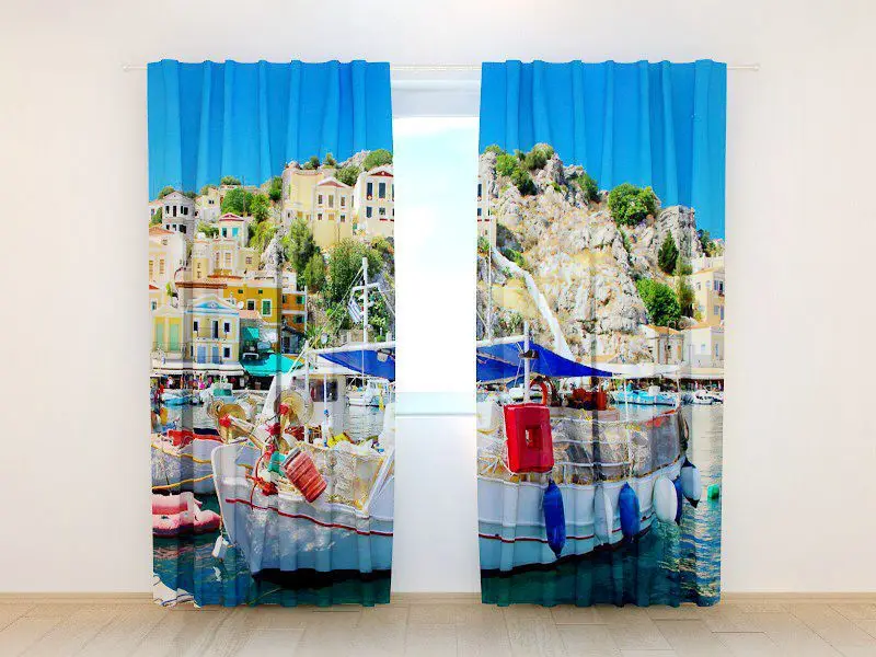 

Photo Print stereoscopic 3d Curtains Venice ship view 3 d printing digital curtain 100% shading