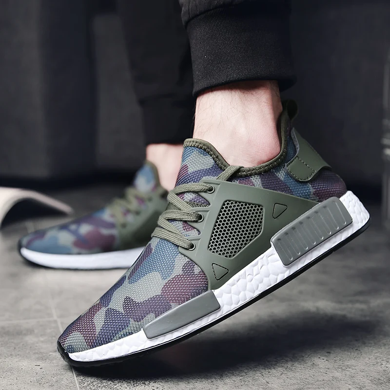 

Fashion Men Shoes Breathable Air Mesh Lace-Up Camouflage Men Shoes