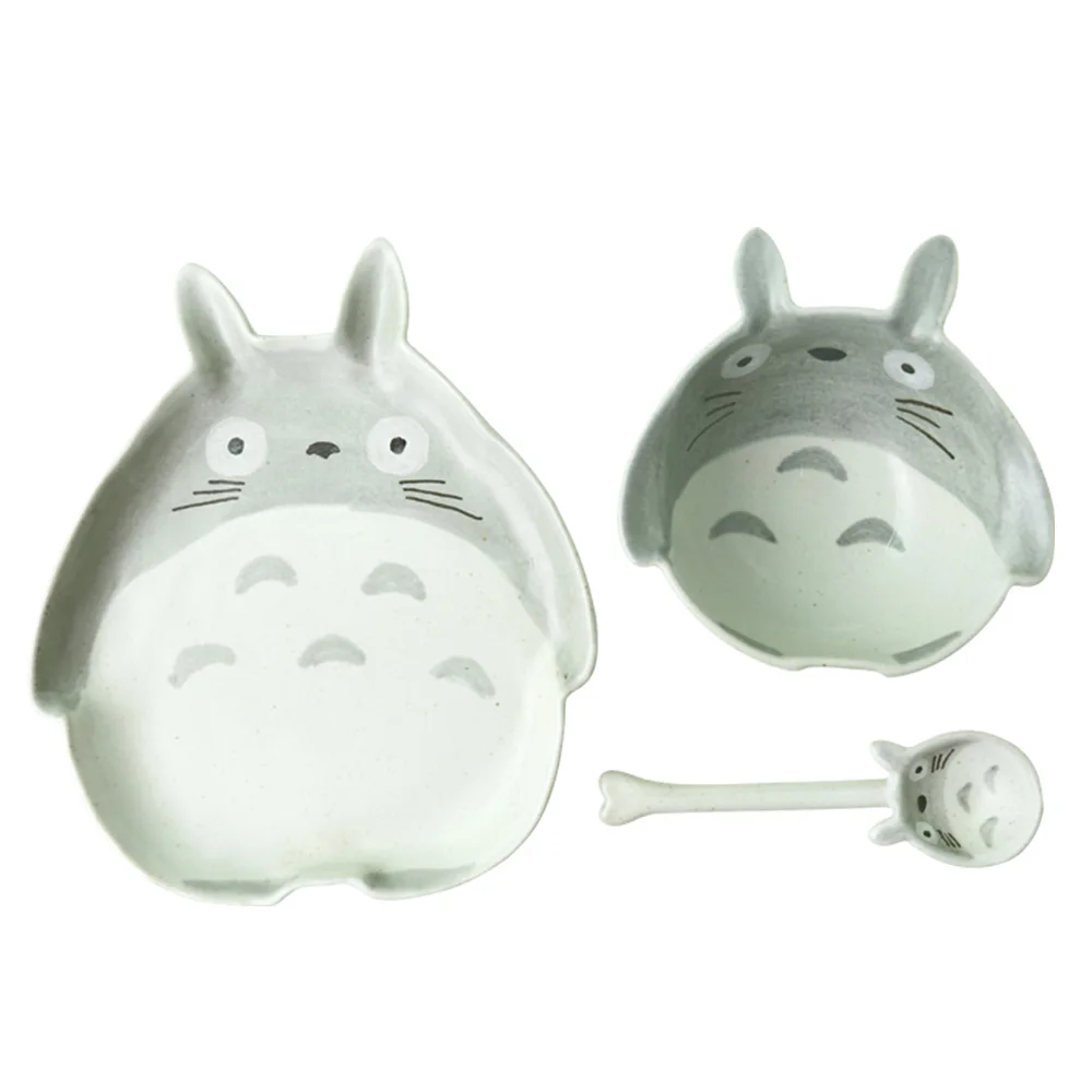 Оригинальная 3D керамическая тарелка Totoro посуда миска ложка набор керамика