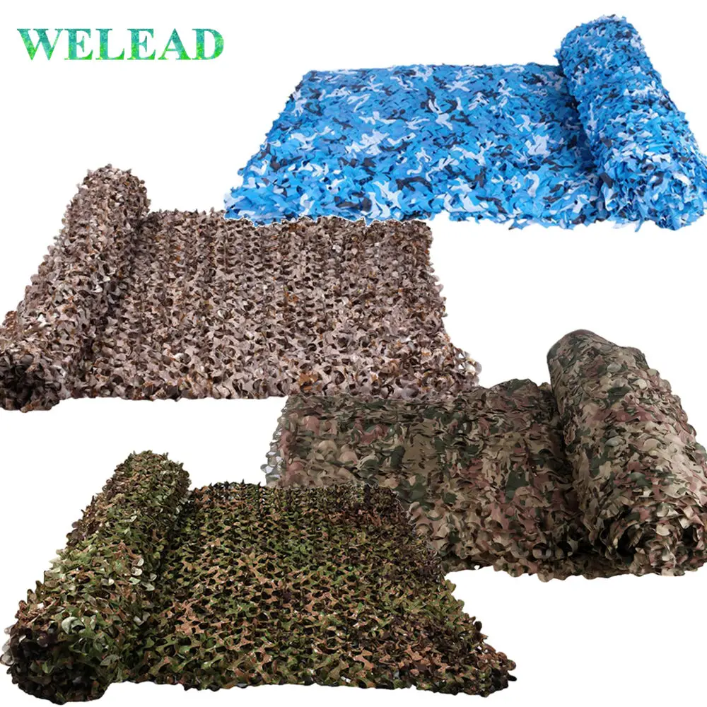

WELEAD 18 Colors 4x4 Reinforced Camouflage Net Military White Blue Sand Black 4x4M 4*4 4*4M for Garden Hide Shade Outdoor Awning