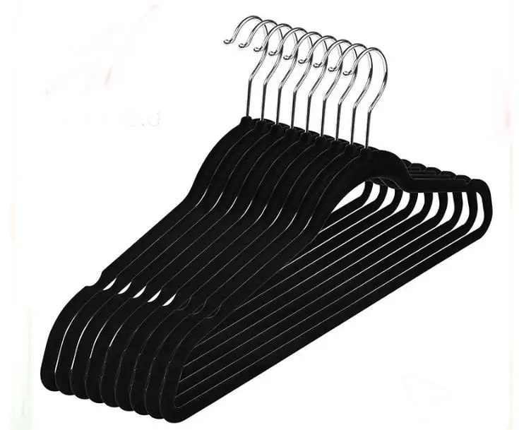 100PCS Slim Velvet Hangers Space Saving Non slip Pile Coating Velour