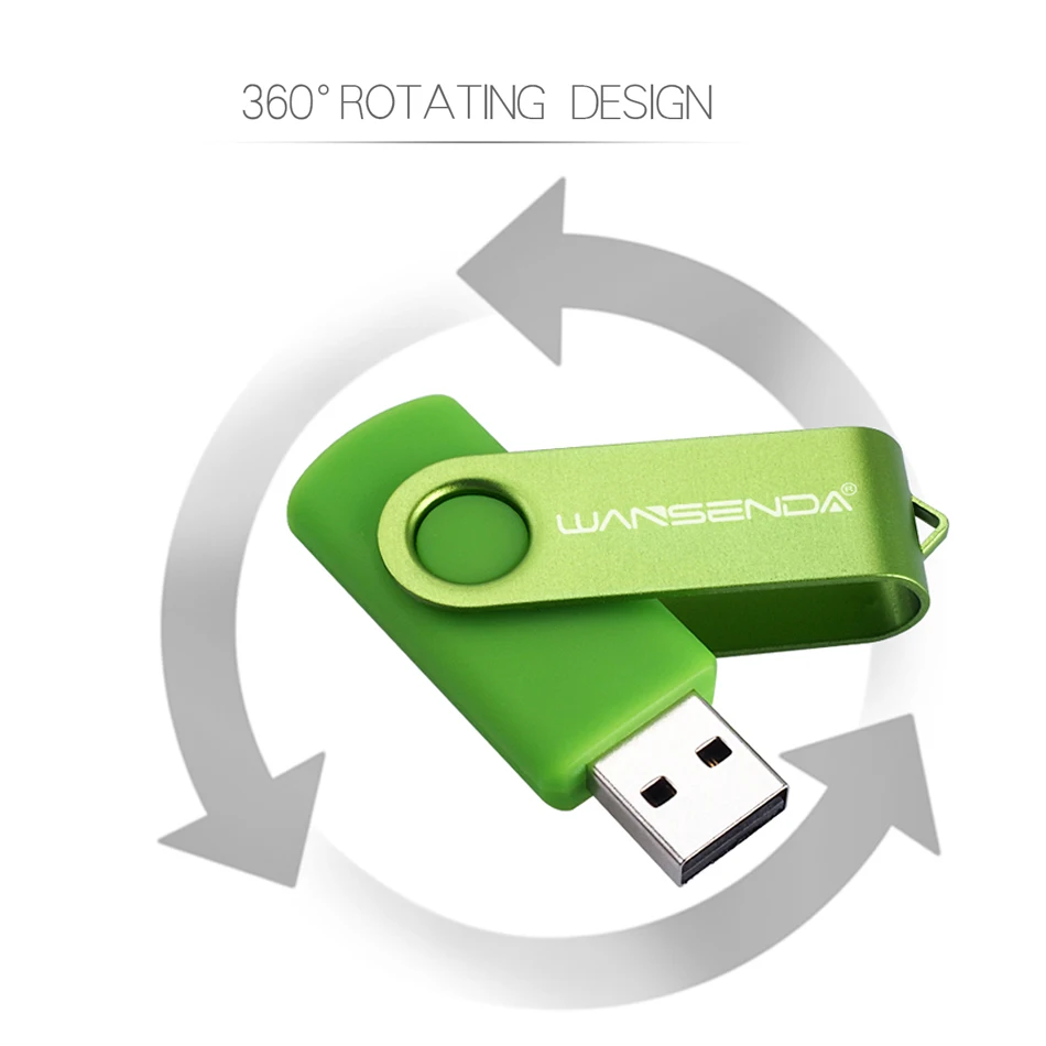 Флэш накопитель wansenda Flash Drive Вращающаяся ручка диск 8 ГБ 16 32 64 Гб 128 256 Флешка