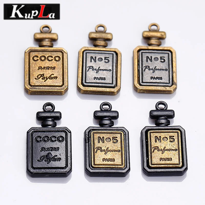 

Kupla Metal Perfume Bottles Charms Fashion Diy Handmade N.5 Perfume Bottles Charms for Jewelry Making 12*24mm 10pcs C5832