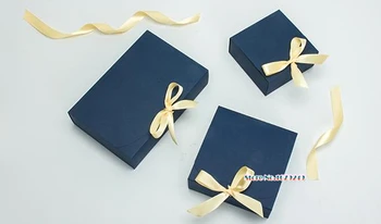 

100pcs/lot B Paper cake Box with Silk ribbon Chocolate Mooncakes, doughnuts, Macaron Party Cookies Box Gift Packaging Boxes