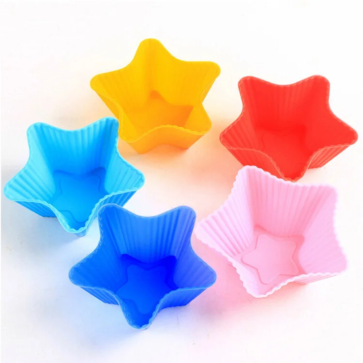 1Pcs Hot Sale Soft Silicone Candy Star Cake Mold Fondant Decorating Muffin Chocolate Cupcake Liner Baking Cup Mould F2933