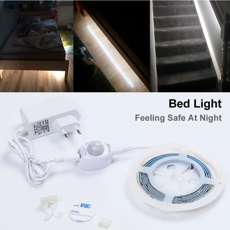 Motion Sensor LED Strip Waterproof 1.5M 90LED PIR LED Strip Warm White