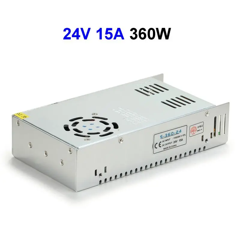 

15pcs CCTV Cameras DC24V 15A 360W Switching Power Supply Adapter Driver Transformer For LED Strip Light