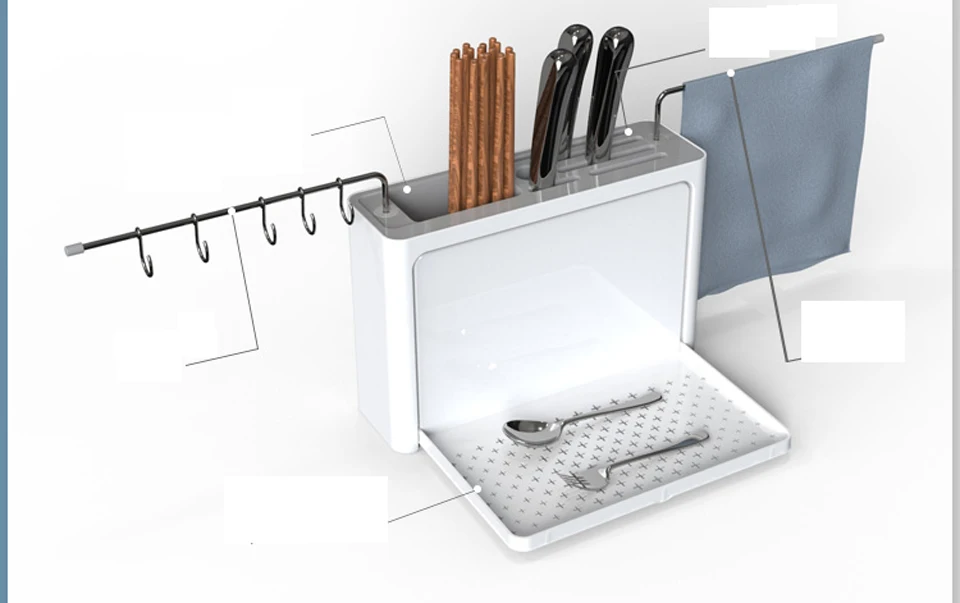 Multi-function Kitchen Filter Rack Knife Rack Kitchenware Punch-free Spice Container Drainer Kitchen Accessories Organizer