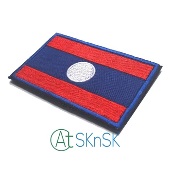 

50pcs/set Embroidery Badge Patch of Laos National Flag Hunting Tactical Patches Appliques DIY Accessories Morale Military patch