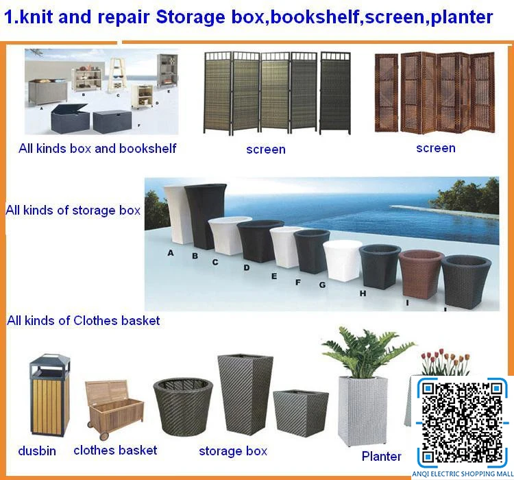 flat synthetic rattan weaving material black