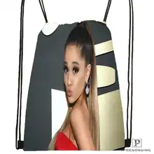 Пользовательские Ариана Гранде@ 1 Drawstring сумка-рюкзак для парня девушку милый рюкзак детский Ранец(черный назад) 31x40 см#20180611-03-157