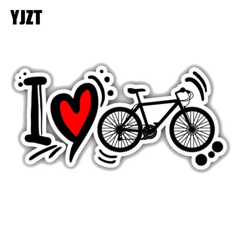 

YJZT 12.7CM*5.8CM Funny I Love Cycling PVC Motorcycle Car Sticker 11-00343