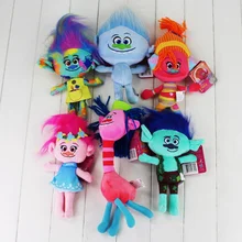 6pcs lot High Quality Trolls Plush Toys Poppy Branch Stuffed Cartoon Dolls The Trolls Christmas Gifts
