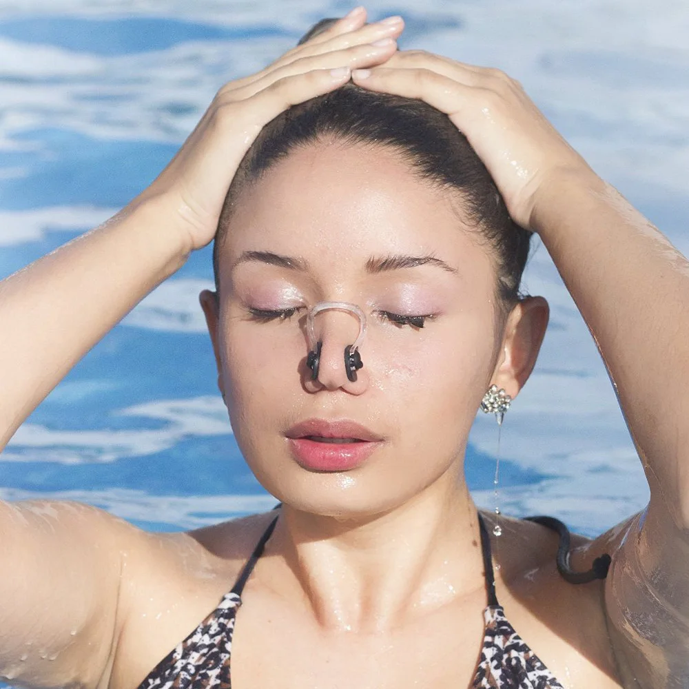 bouchons d/'oreille en silicone bleu et pince nez de natation pour les V2C1