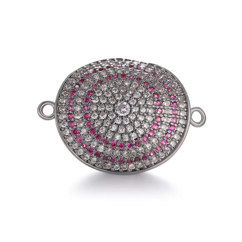 

Trendy Luxury Supplies For Jewelry Making Paved Zircon Circle Metal Connector Charms Bracelets Earrings DIY Accessories