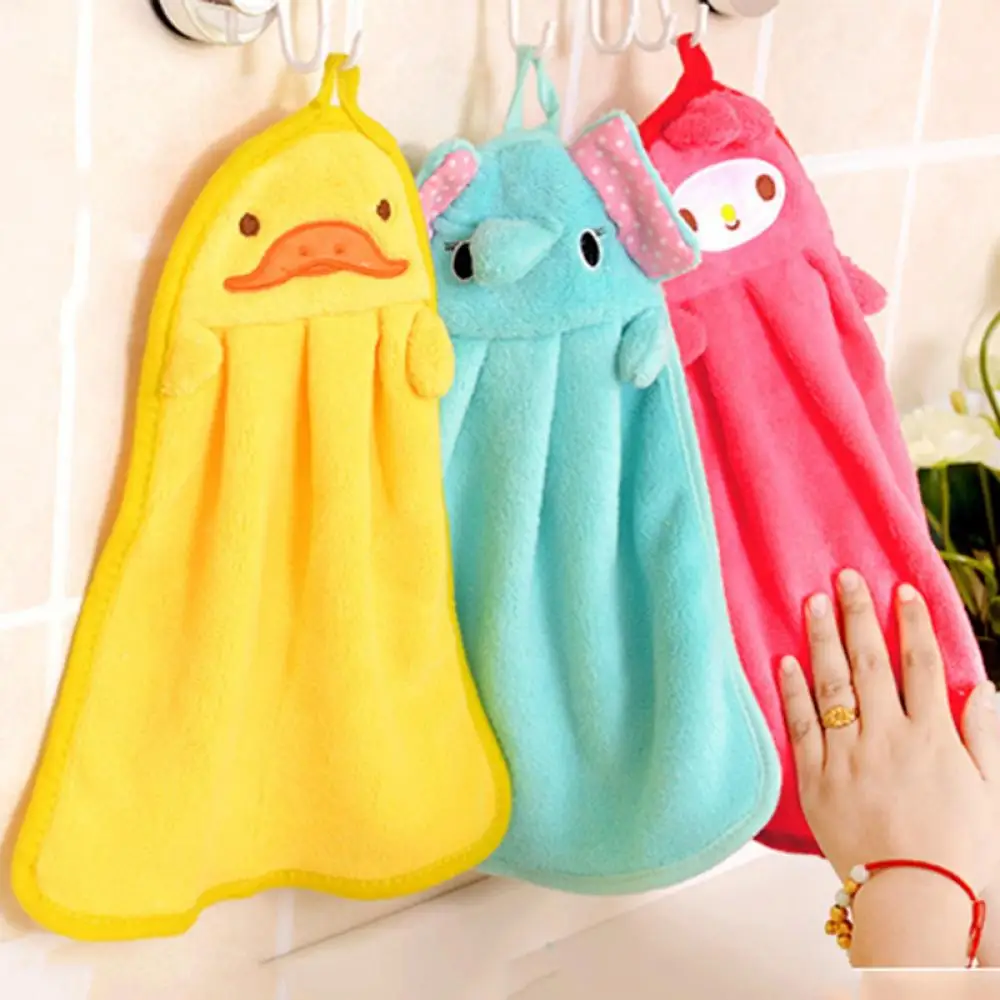 

Baby Nursery Hand Towel baby bath towels Toddler Soft Plush Cartoon Animal Wipe Hanging Bathing Towel For Children Bathroom