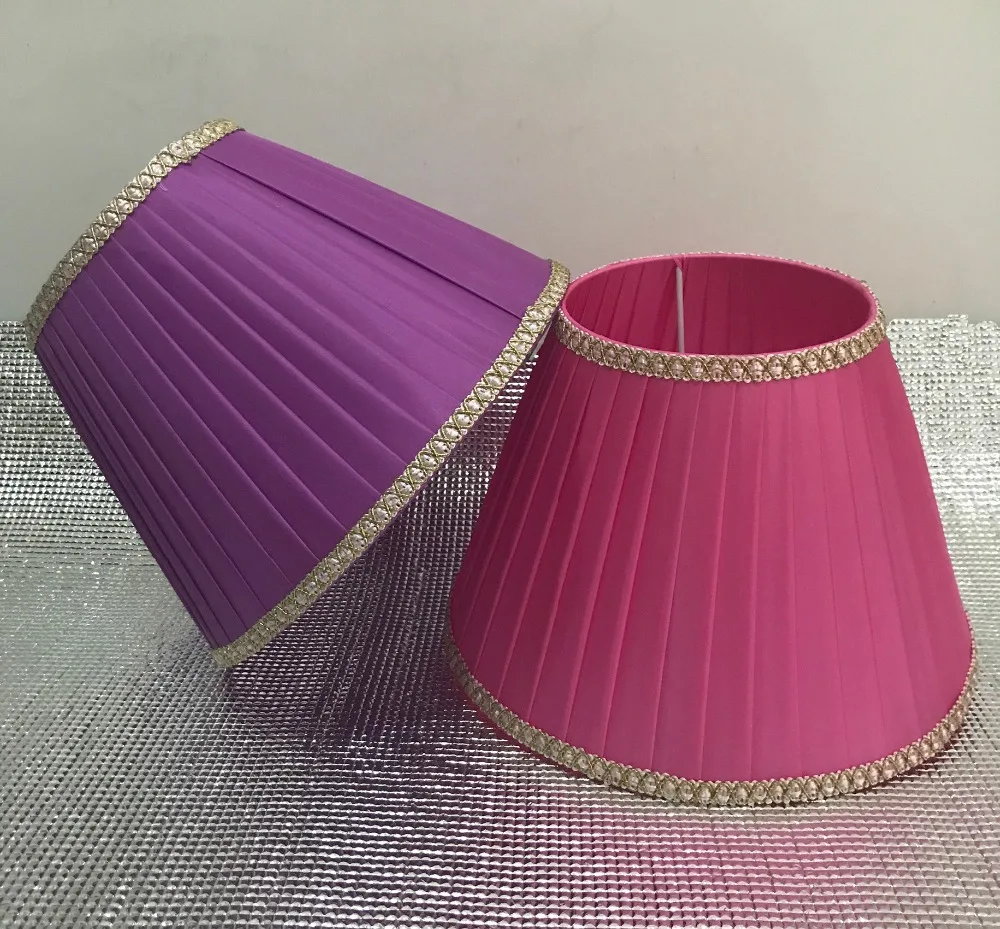 Lamp shade for table lamps Lace simple Pattern Textile Fabrics  Decorative straight  stripe pink /purple lamp shade