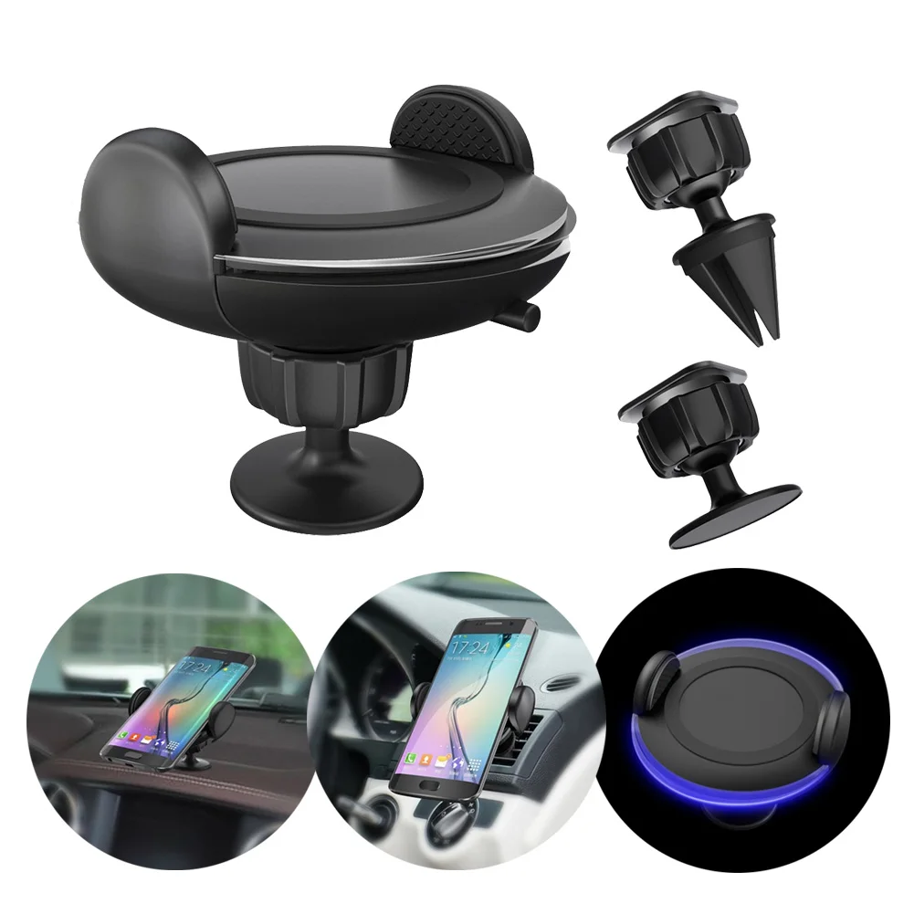 

Woopower Wireless Car Charger Mount, Qi Fast Charge Phone Mount Phone Car Holder For Samsung S6.S7,S8 (black)
